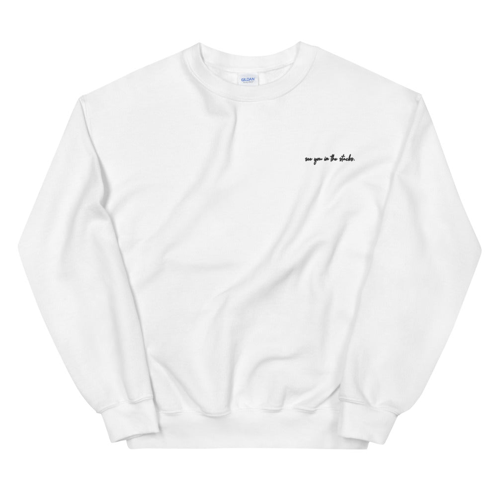 See You In The Stacks Embroidered Sweatshirt